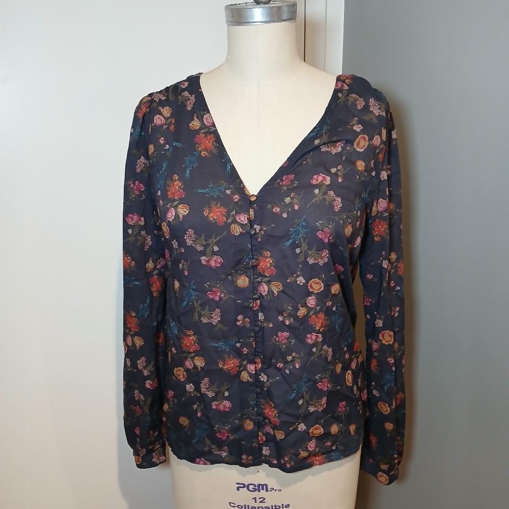 Lucky Brand Floral Blouse Size Small